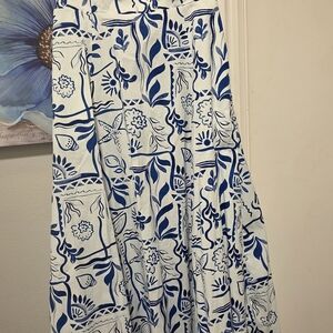 Rachel Zoe Strapless Dress in Blue and White Floral